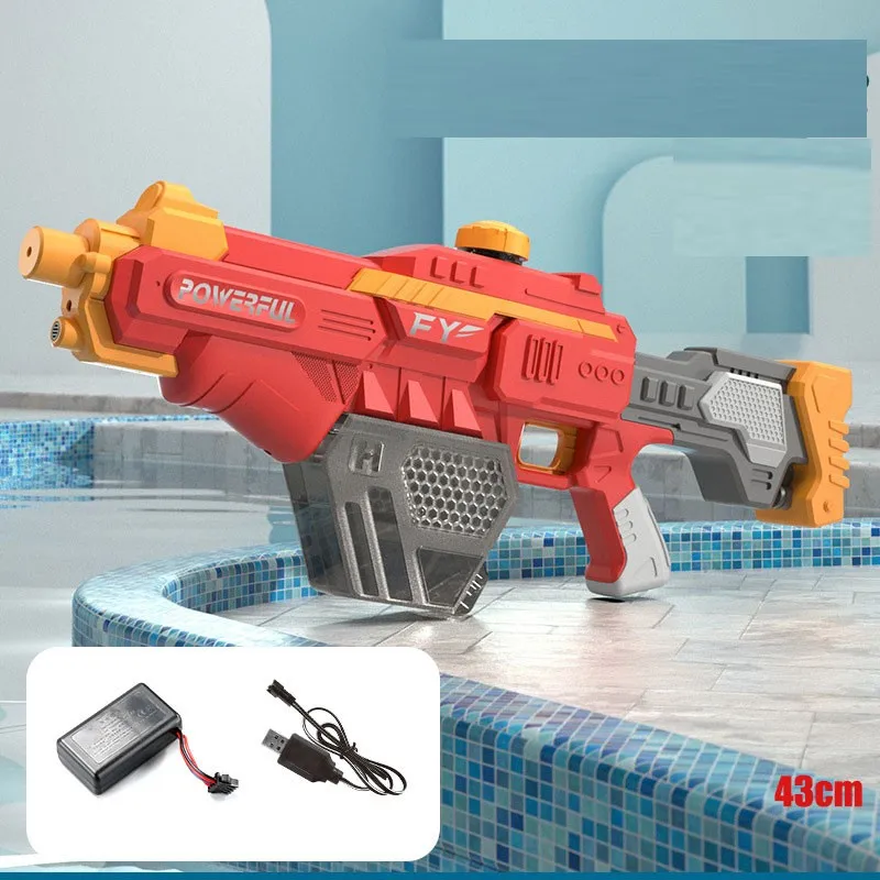 Arma de água elétrica para crianças e adultos, pistola automática de alta pressão, grande capacidade, piscina, praia, ao ar livre, nova, verão