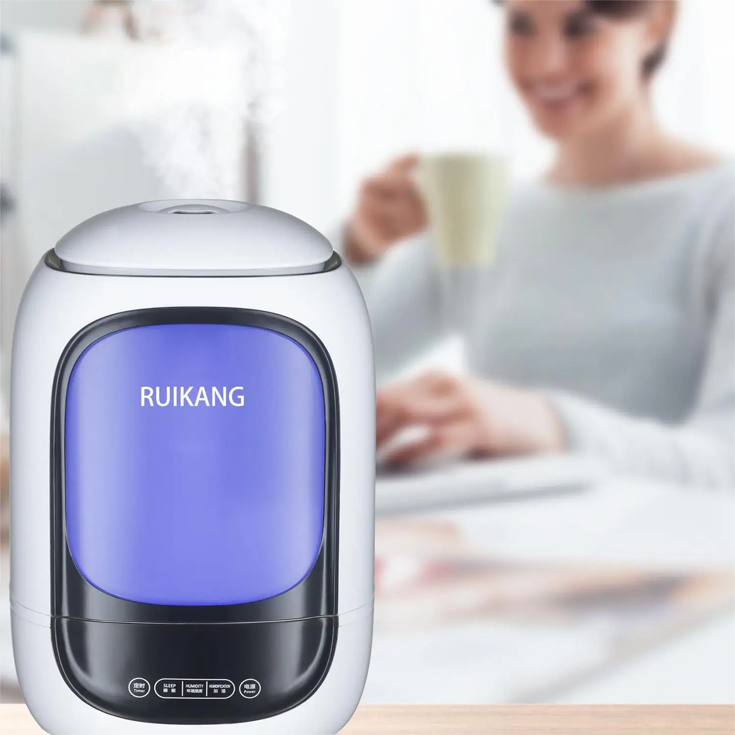 USB Car Air Humidifier Small Smart Home Appliance with Night Mode for Household and Hotel Use Evaporative Type