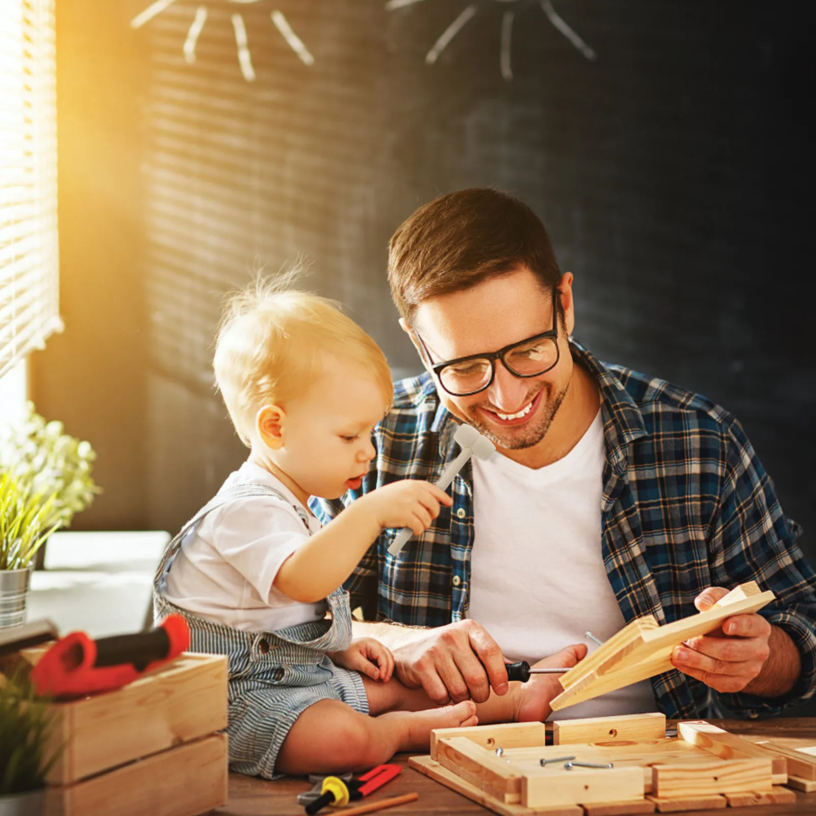 36 Piezas de Mazos de Madera, Juguete de Aprendizaje Interactivo para la Coordinación Ojo-Mano y la Fuerza Muscular, Martillos de Madera para Niños