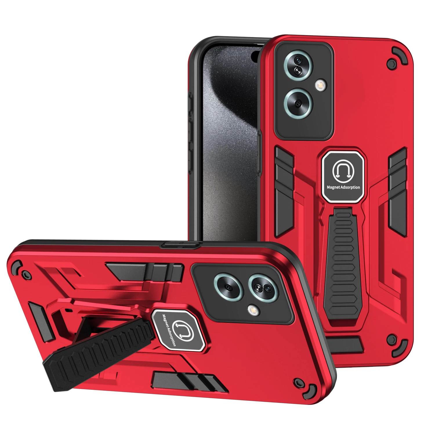 Multi-functional Shockproof Magnetic Stand phone Case for OPPO A98 A96 A93 A79 A78 A77 A76 A74 A58 A57E 5G 4G Lens Protect Cover