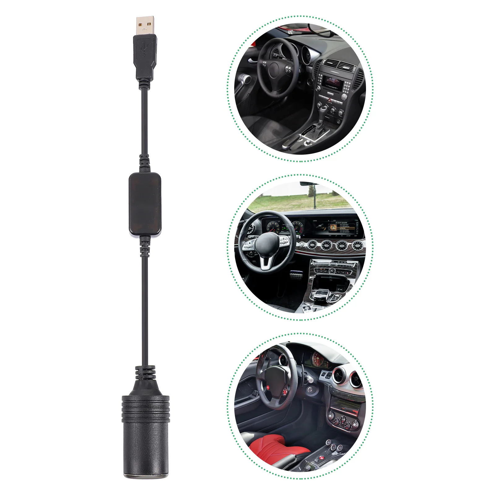 5 V Power Converter Female Cable Inverter Car Socket Lighter Pvc Adapter Lighters