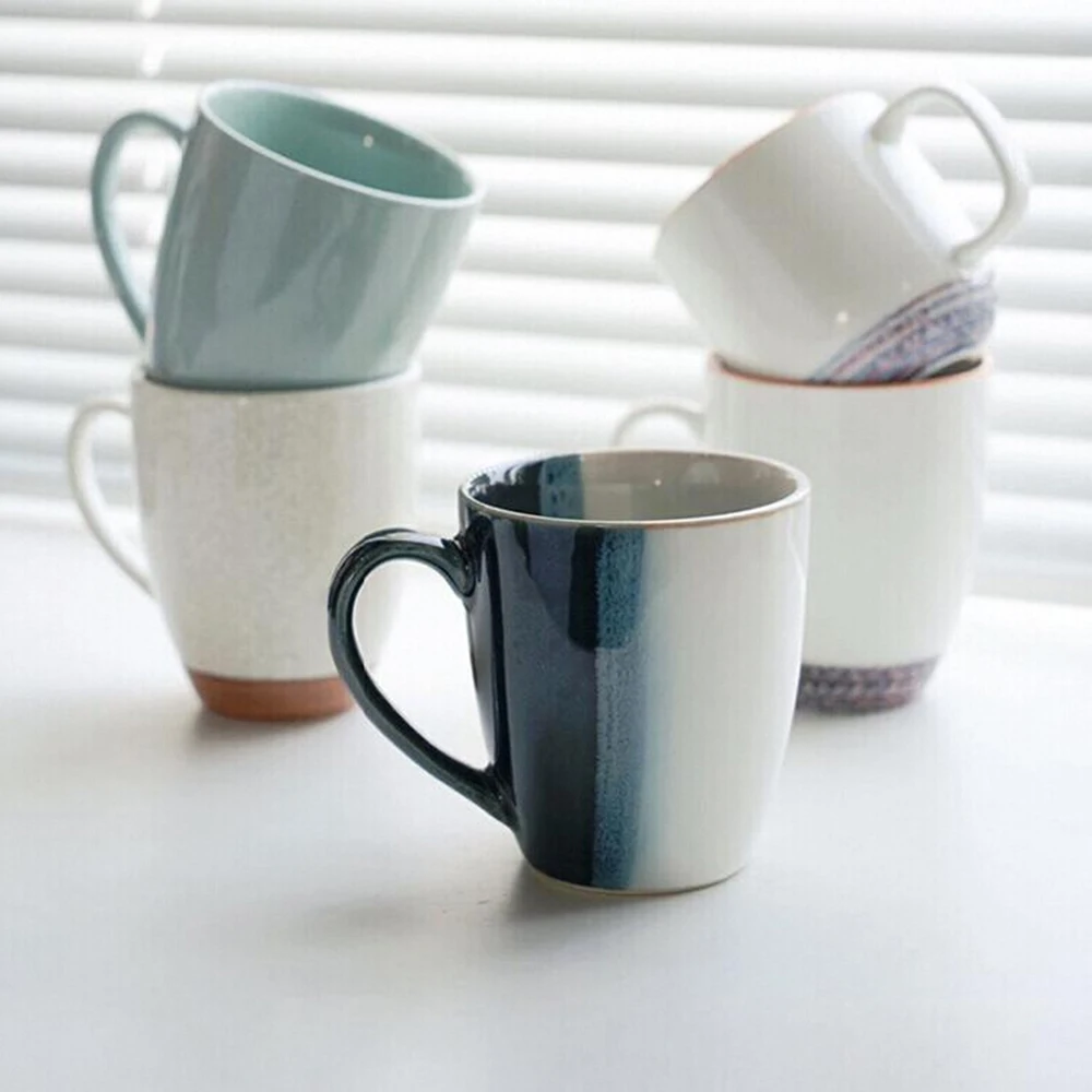 

380ml Ceramic Glaze Coffee Milk Mug Premium Feel Office Afternoon Tea Mugs Home Party Use Creative Splicing Style Water Cup