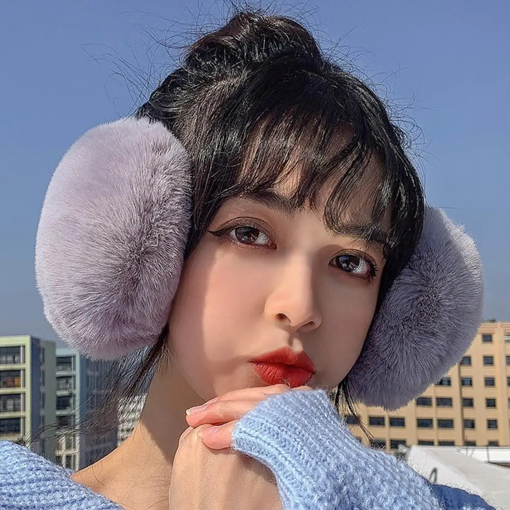 Plush Warm Earmuffs Ear Bag Cute Student Women Ear muffs Cover Fur Headphones Ladies Solid Autumn and Winter Unisex Fashion