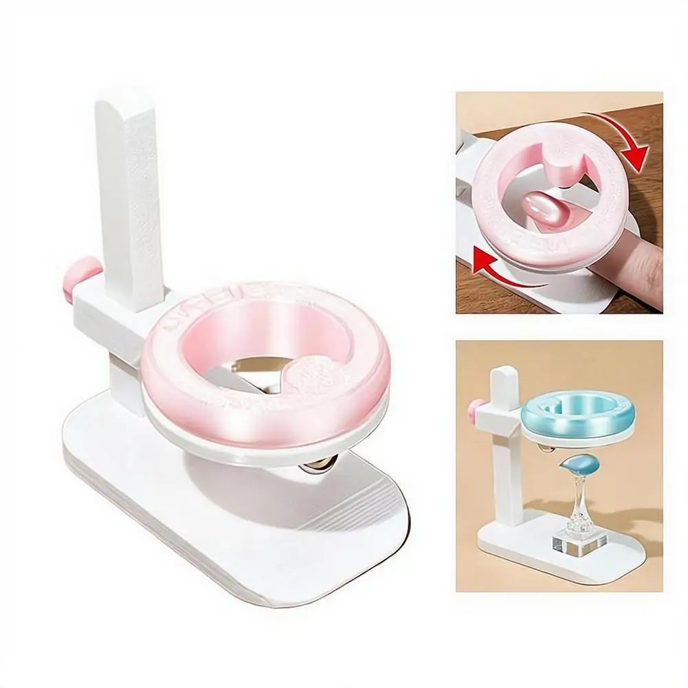 Adjustable Height Cat Eye Nail Magnet Tool Automatic Strong Magnetic Ring For Cat Eye Gel Polish Effects Rotating Manicure Tool