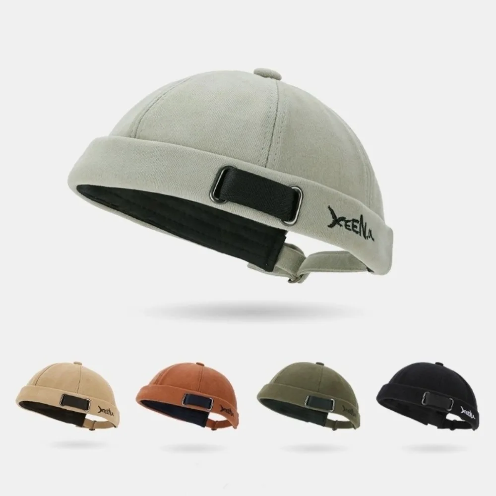 

Fashion Breathable Brimless Hat Solid Color Unisex Beanie Hat Adjustable Hip Hop Hat