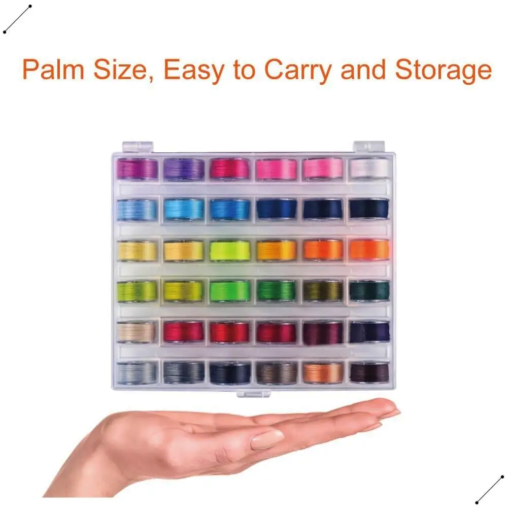 36 Pcs Bobbins And Sewing Threads With Case And Soft Measuring Tape For Brother Singer Babylock Janome Kenmore
