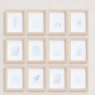 

12 шт. миниатюрных деревянных фоторамок, натуральные декоративные модели для микроландшафтов, миниатюрных домиков, поделок, цвет дерева