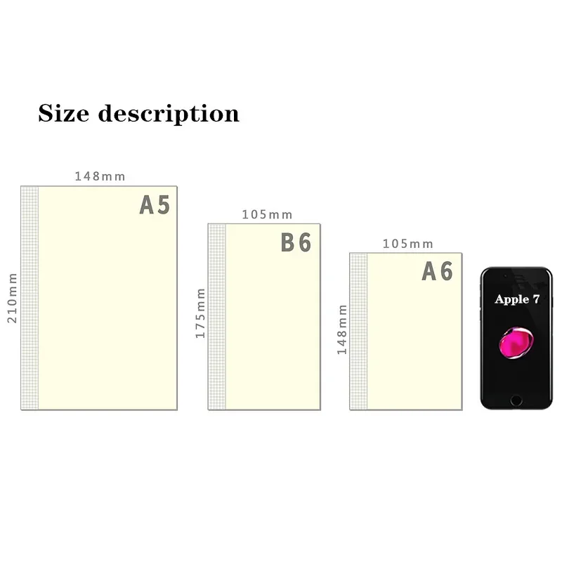 Fromthenon diário caderno recarga planejador inserções em branco grade linha papel a5a6b6 diário livro página interna escola escritório papelaria