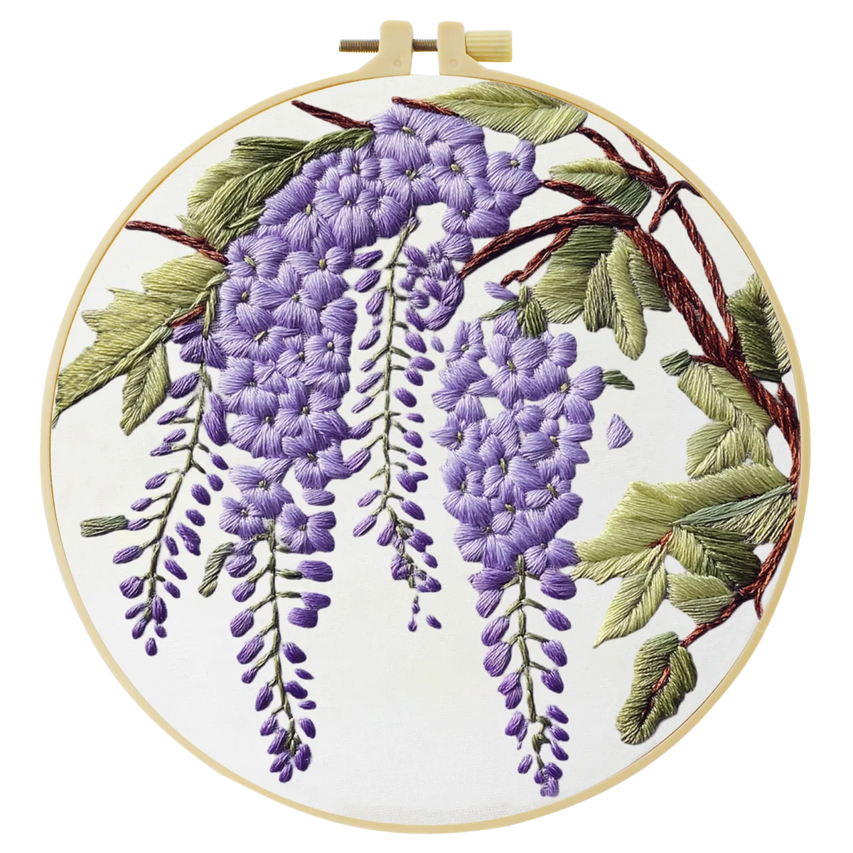 1 Stück 20X20CM/15X15CM 7,87/6,3 Zoll Blumen-Stickerei-Starter-Kit DIY-Kit DIY-Stickerei-Set Handarbeiten Malerei Heimdekoration – Detail 4