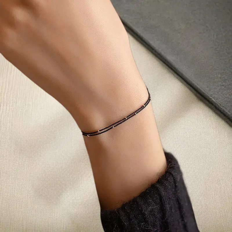 Handmade Bead Bracelet Red Rope Adjustable Transfer Lucky Beads Simple Style Friendship Bracelet Fine Jewelry Gift