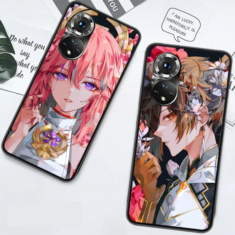 Genshin Impact Raiden Shogun Phone Case For Huawei P Smart 2021 Y5 Y6 Y7 Y9 Honor 50 20 Pro 10 10I 9 9X Y9S 8 8A 8X 8S 7S Cover