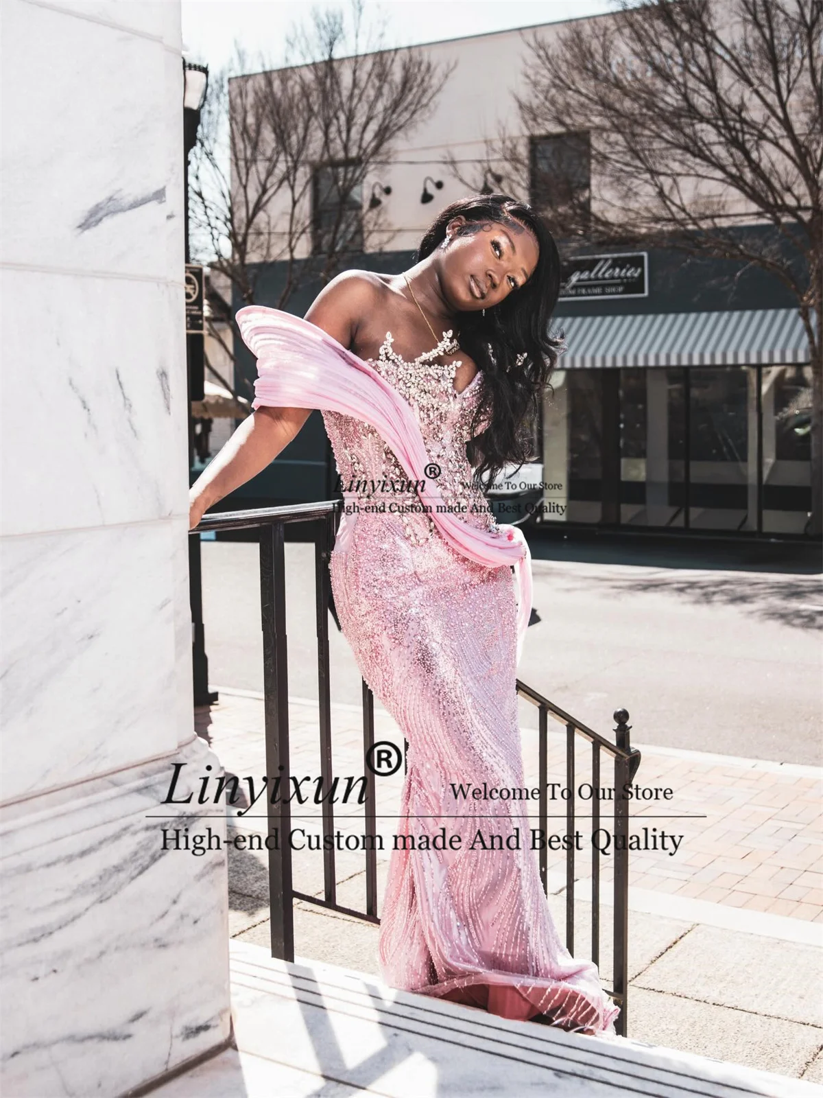 

Блестящие вечерние платья с кристаллами и стразами, индивидуальный пошив, Aso Ebi, для темнокожих девушек, с открытыми плечами, фасон «русалка», вечерние платья.