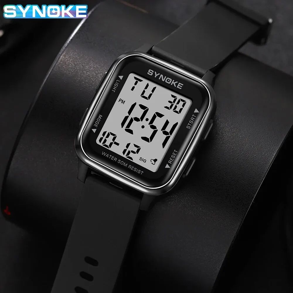 SYNOKE Outdoor Military Digital Watch New For Men Fashion Retro Men Watch Sports Waterproof Men Watch Multifunctional Luminous