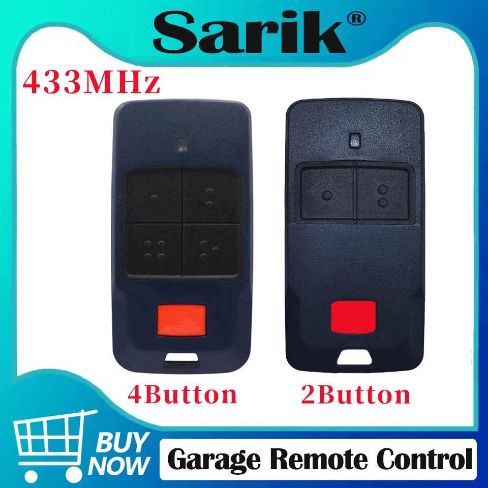 

433.92MHz Garage Door Remote Control, 2/4 Button with Red Panic Key, Compatible with COOL C2/C4 Gate Opener