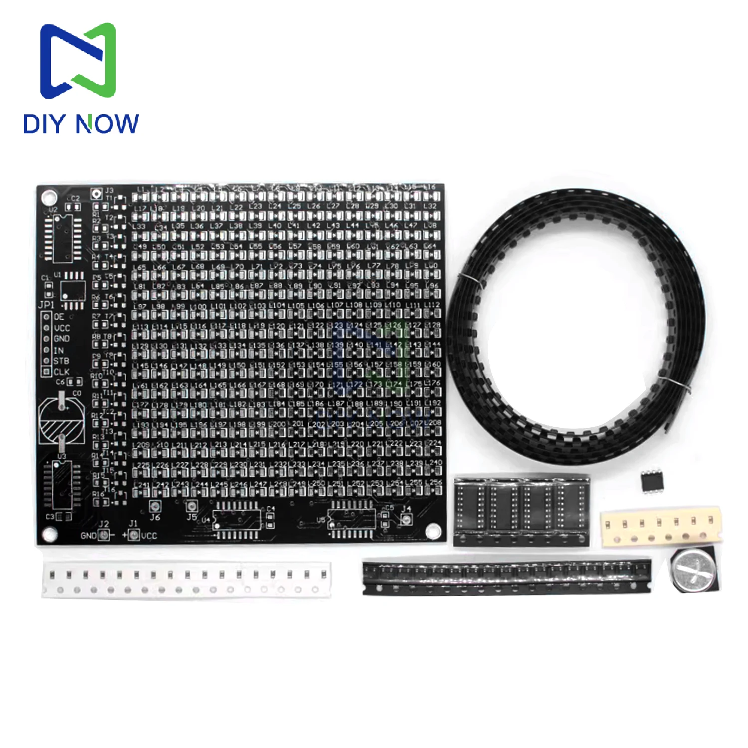 Electronic LED Display Kit 64LED/256LED Red LED Dot Matrix Display Kit - SMD Components Soldering Practice Board DIY Kit