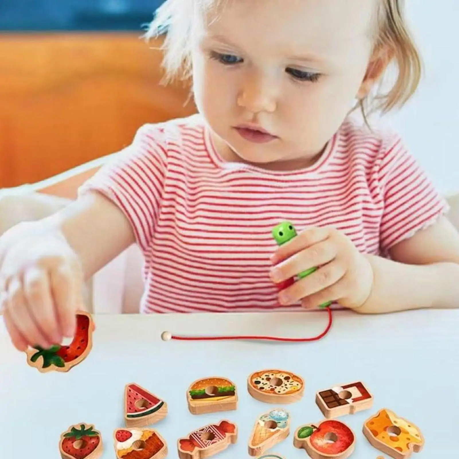 Toddler Beads Educational String Beaded Toys Activities Stringing Game Sorting For Preschool Learning Toddler Development Kids
