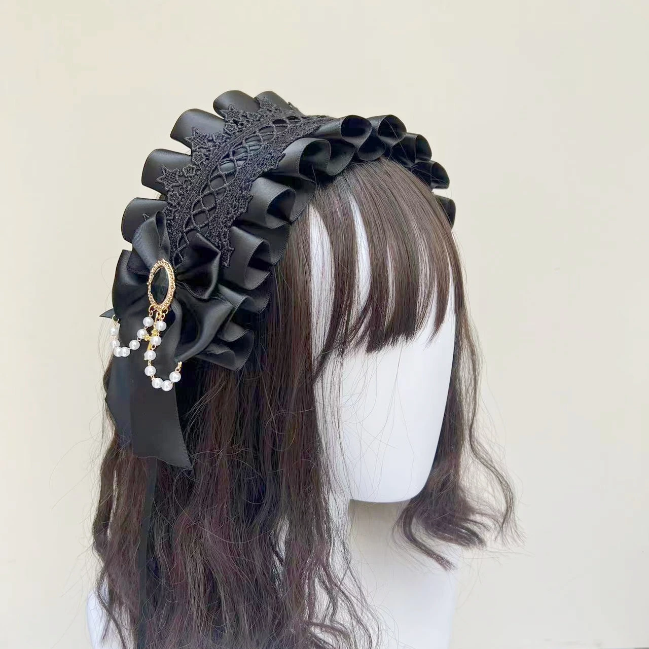 Gothic Lolita Headdress Maid Lace Handmade Versatile Hair Accessories Cute Cosplay Headbands Sweet Hairpin image 4