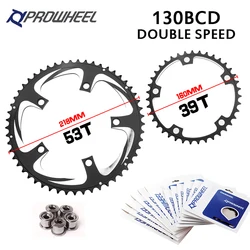 Prowheel Road Bike Chainring 130BCD Chainring Ultralight 10/11 Speed Road Bicycle Chainwheel Double Speed 130 BCD Crown