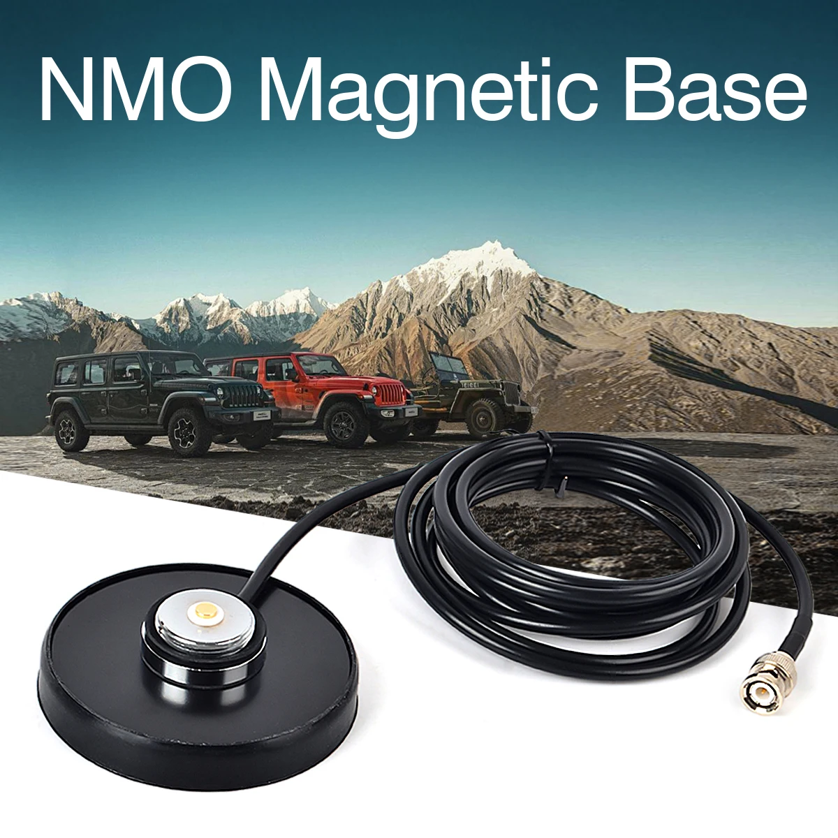 

NMO Magnetic Antenna Mount with 5M/16.4ft RG-58 Cable BNC Connector for Cobra Midland Hand Held Radio/Vehicle/Car Mobile Radio
