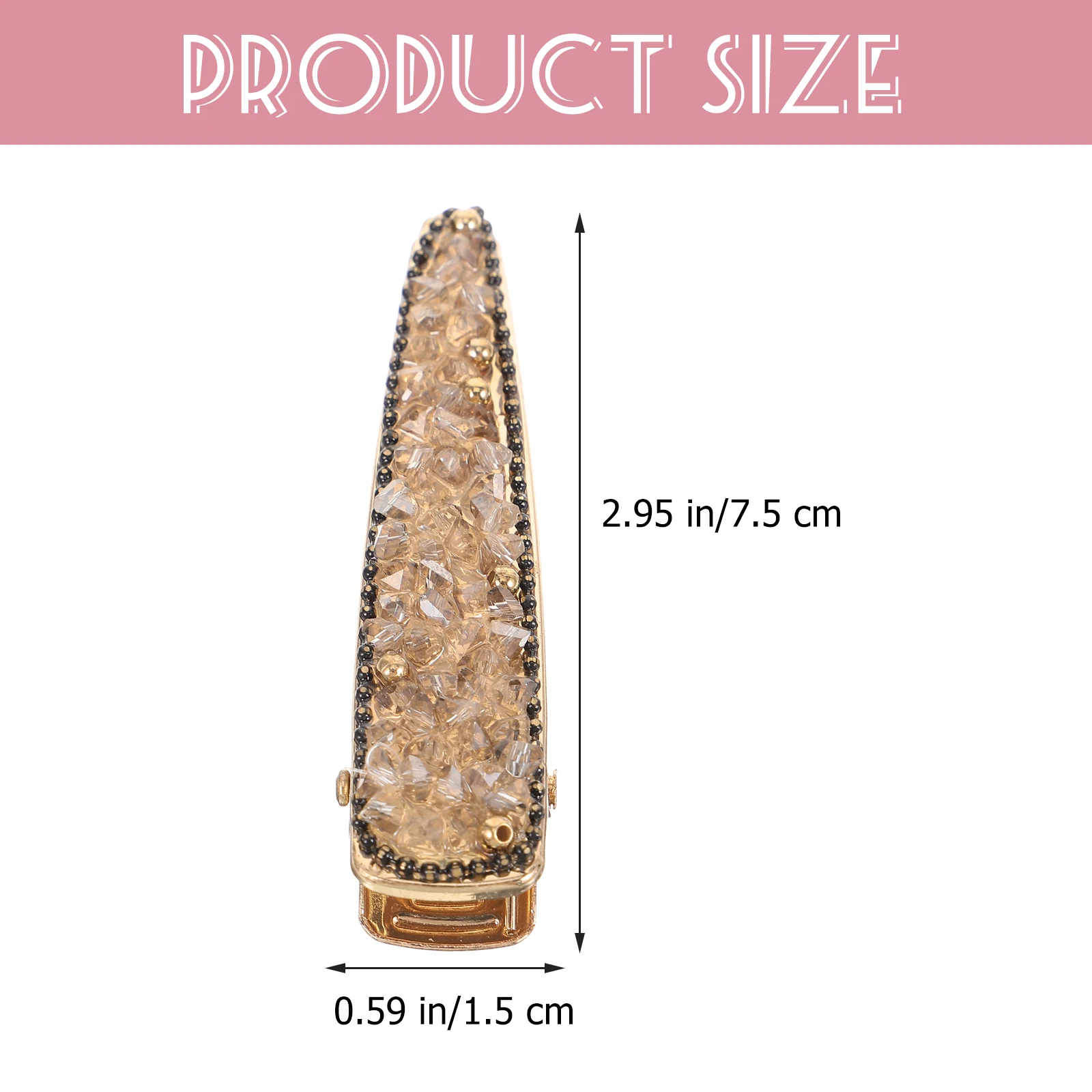 

2 Pcs Rhinestone Hair Clip Clips Barrettes for Women Accessories Crystal Metal Vintage Bride Womens Hairpin