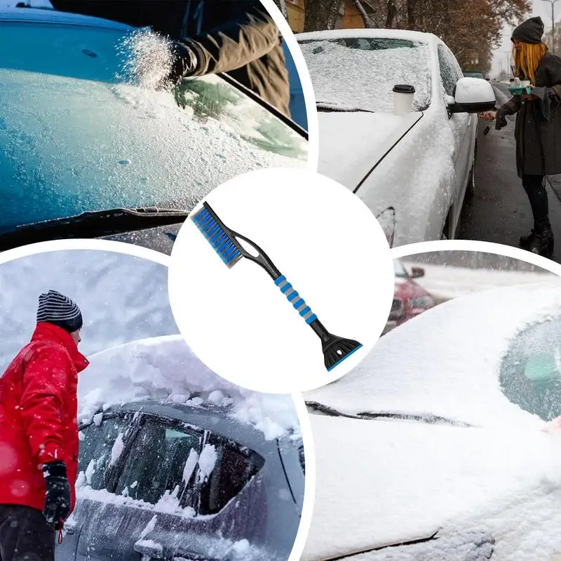 Snow Brush For Car Ice Scrapers And Brushes 2 In 1 Tough Window Snow Scraper Car Snow Removal Tools For Truck SUV Vehicle Window