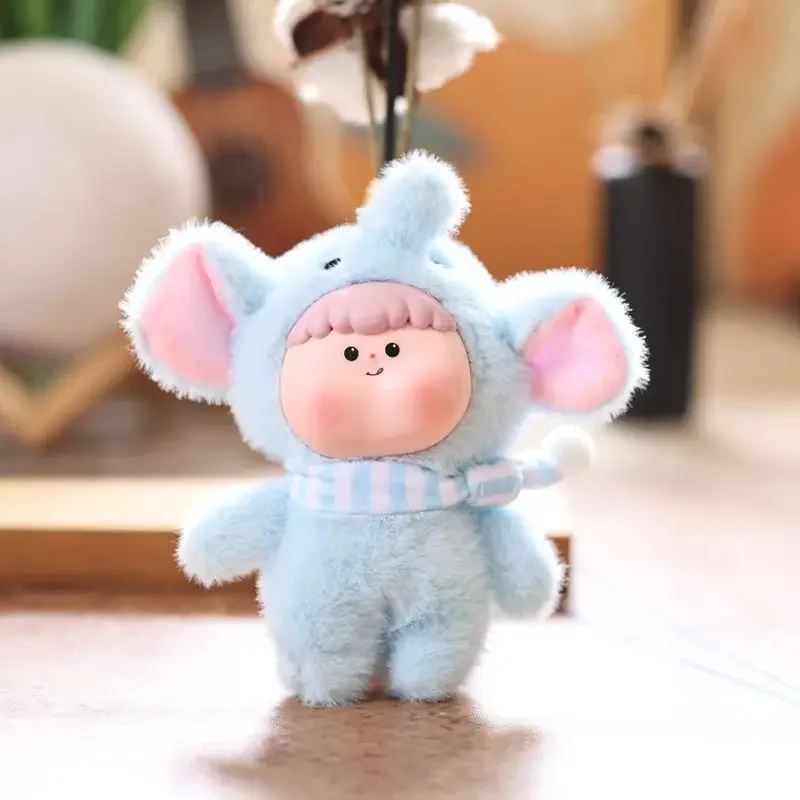 Cute Elephant Vinyl Doll Fluffy Pig Collection Model Toy Kawaii Panda Keychain Bag Pendant Ornaments Surprise Gift Cute Thing