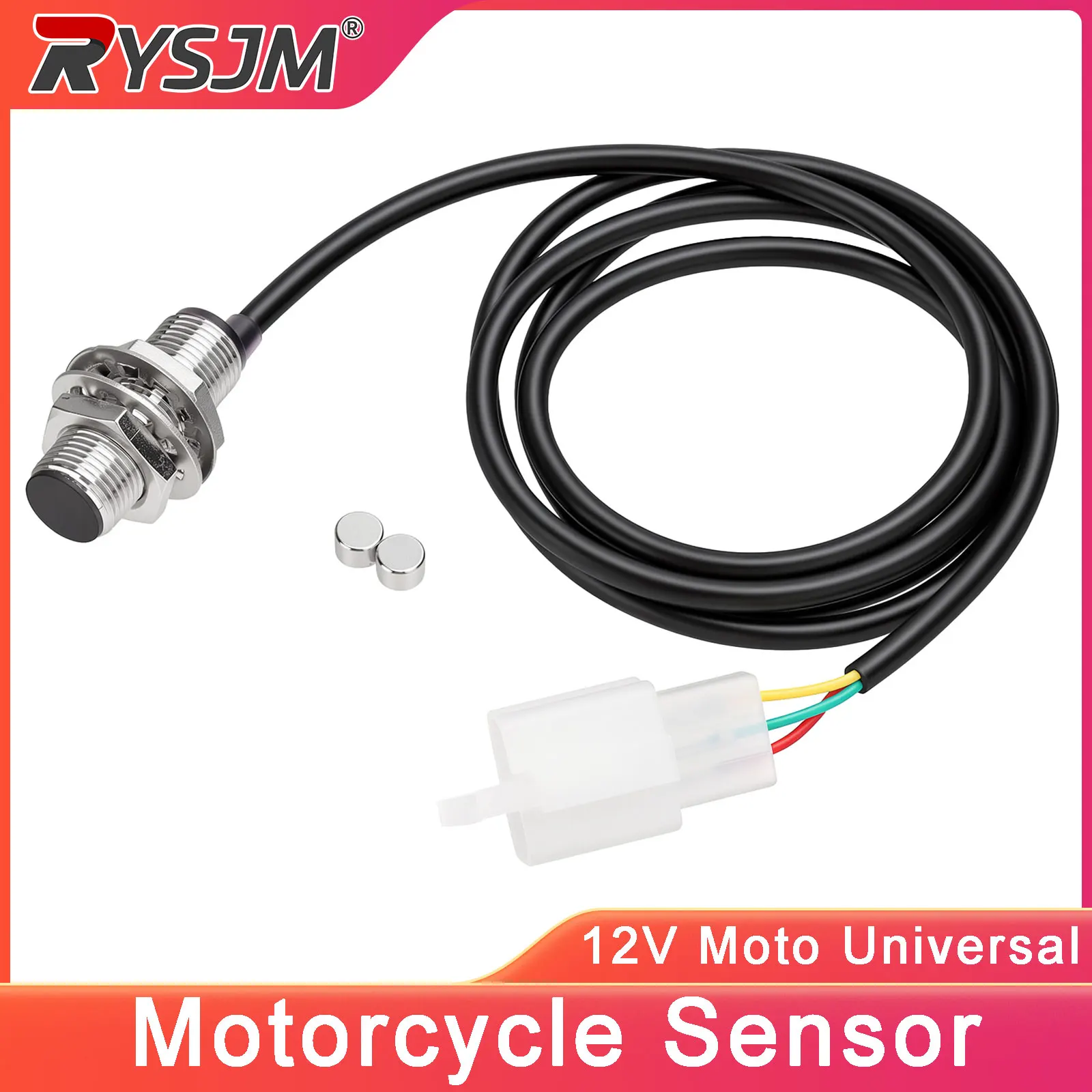 Sensor Digital LCD Universal para Velocímetro de Motocicleta, Cabo de Sensor de Velocidade e Tacômetro para Motocicleta