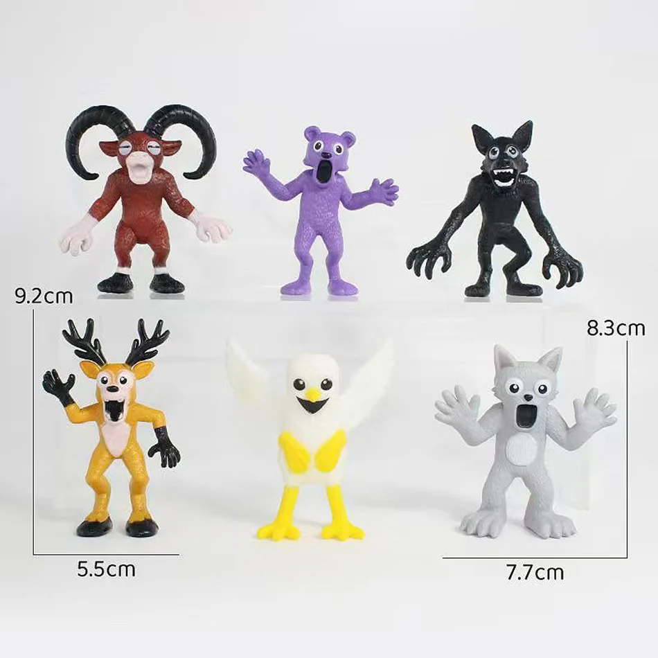 New 99 Nights in The Forest Deer Owl Goat Player Protagonist Character Monster Set Model Assembled Figurine Plastic Toy Gifts