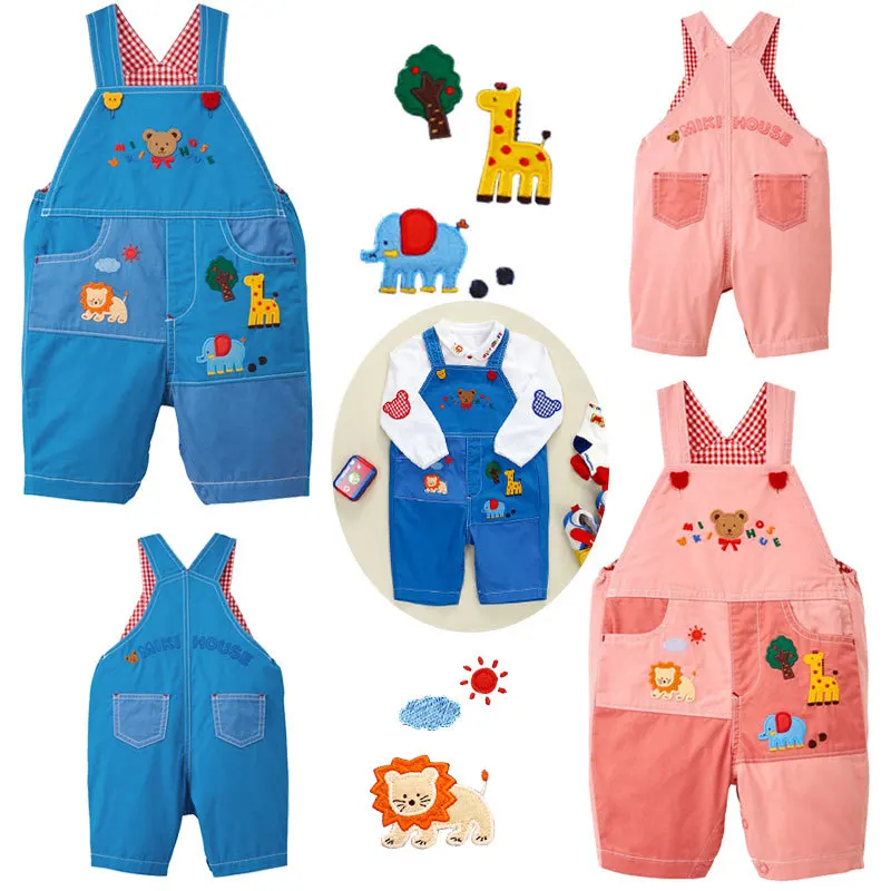 2-5Y Japanese Children\'s Overalls Boys and Girls Cartoon Bear Suspenders Shorts Baby Casual Pants Korean Kids Clothes Pantalones