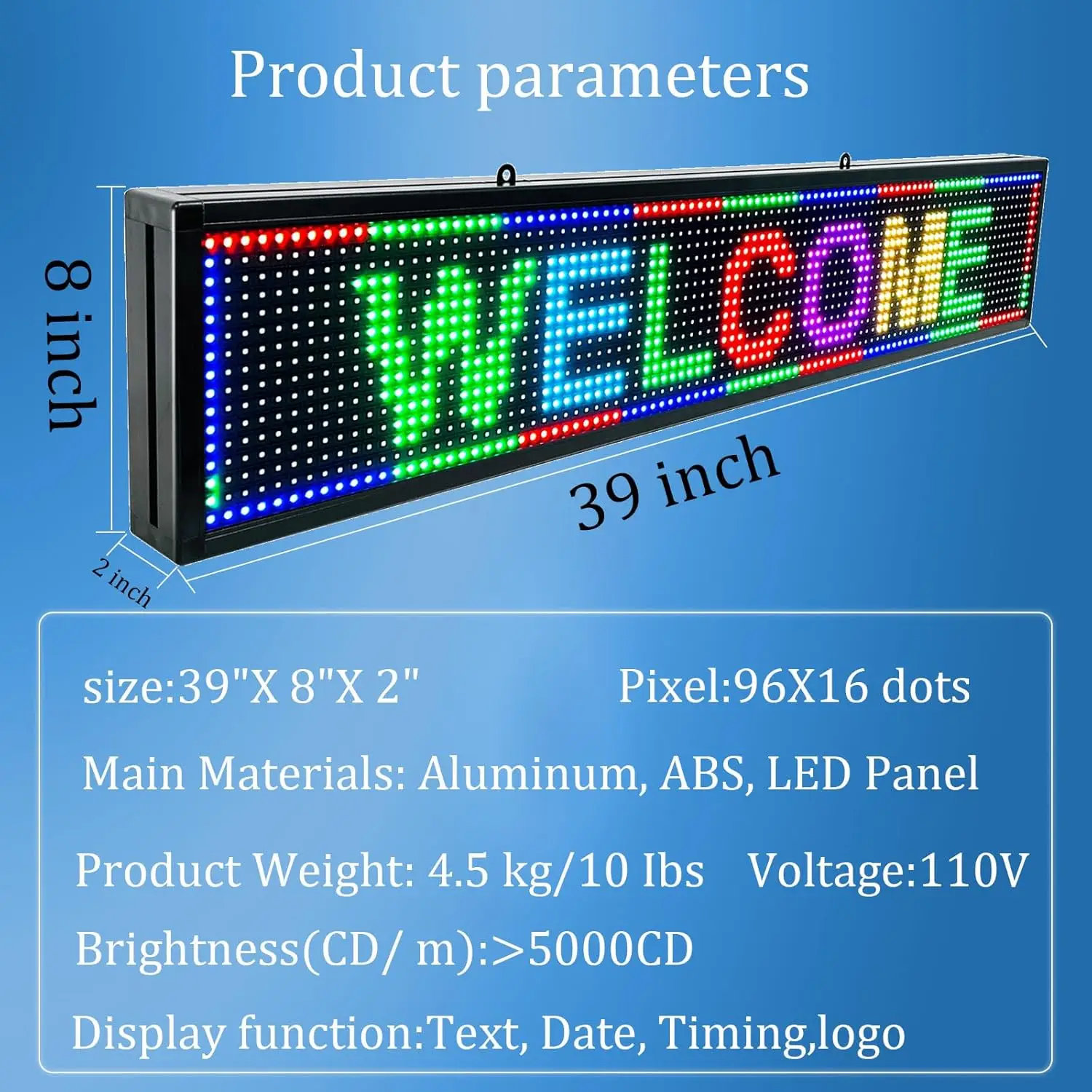 شاشة LED للإعلان والتمرير في الهواء الطلق ولوحة ألوان كاملة وتحكم بالواي فاي وشاشة إلكترونية
