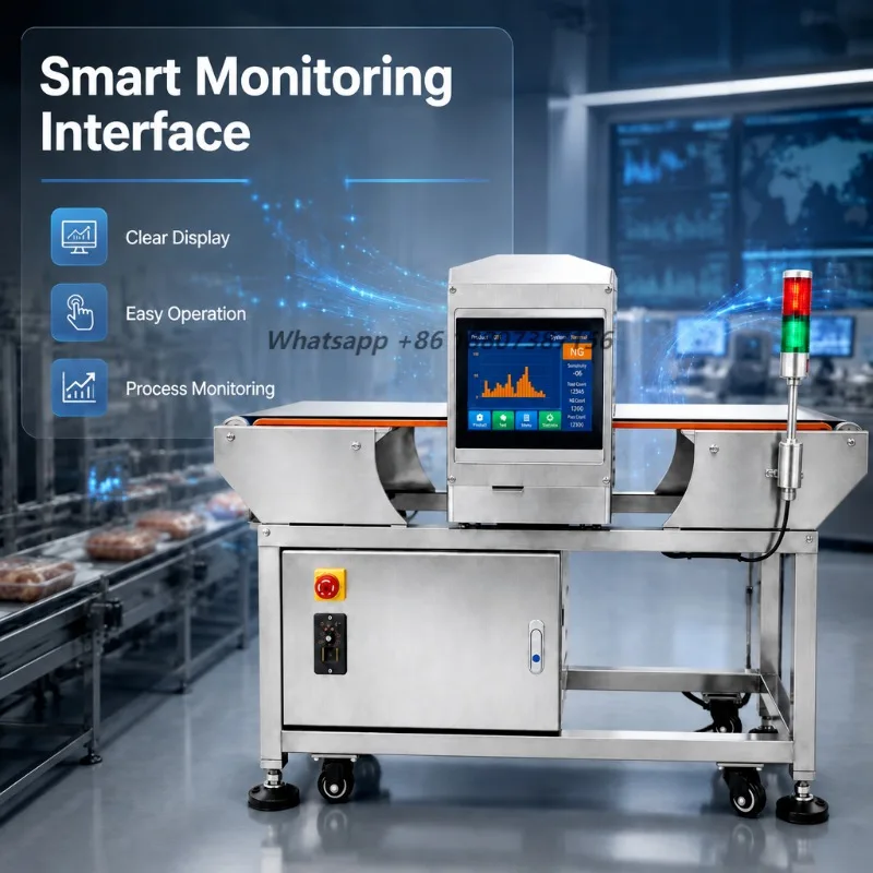 Automatic Multi Frequency High Sensitivity Stainless Steel in Line Food Inspection Equipment Bakery Dairy Food Metal Detector