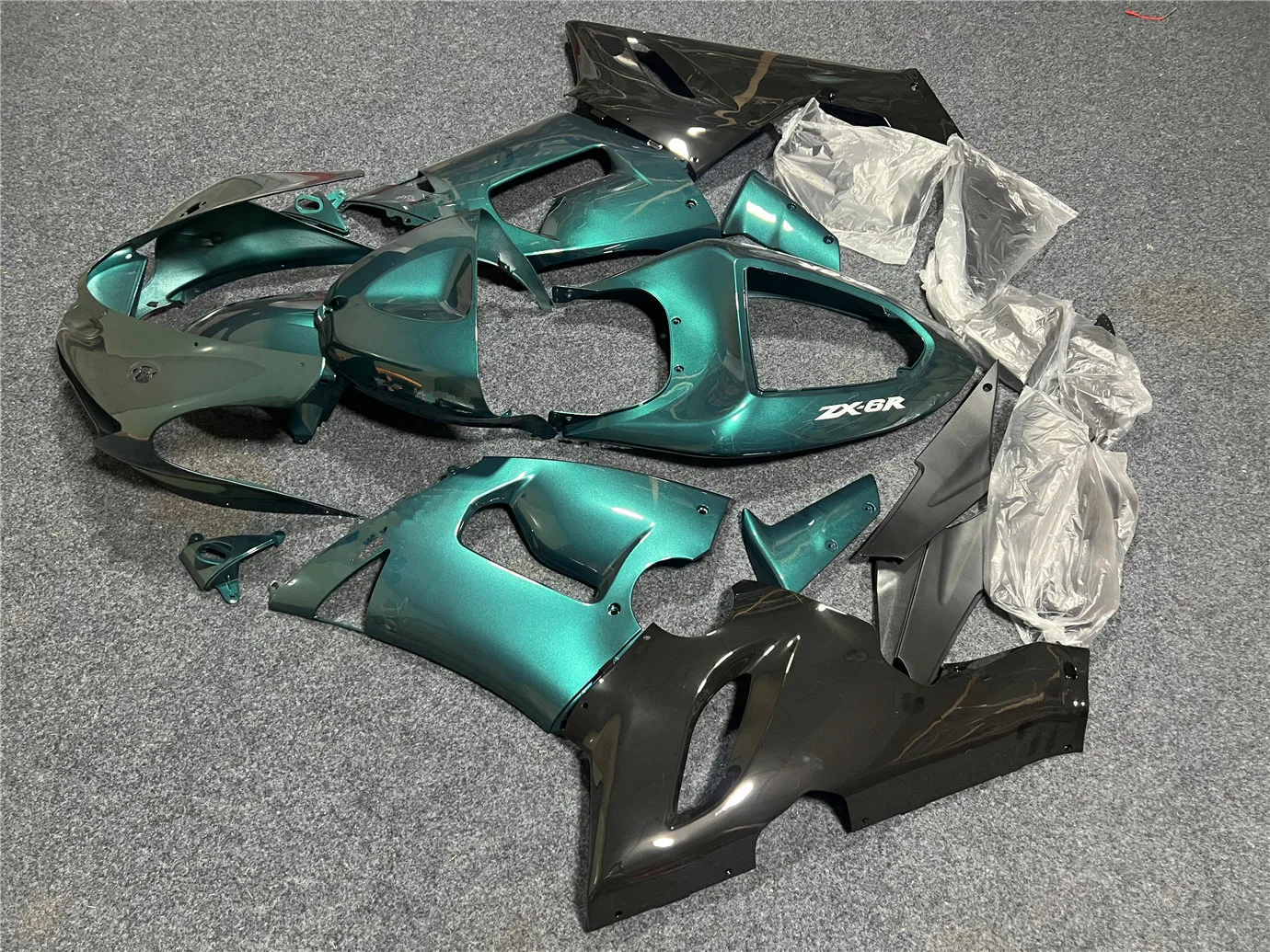 Motorcycle Fairing Set Suitable for Kawasaki ZX-6R 05-06 Year 636 2005 2006 Body fairing Black Pearl Green