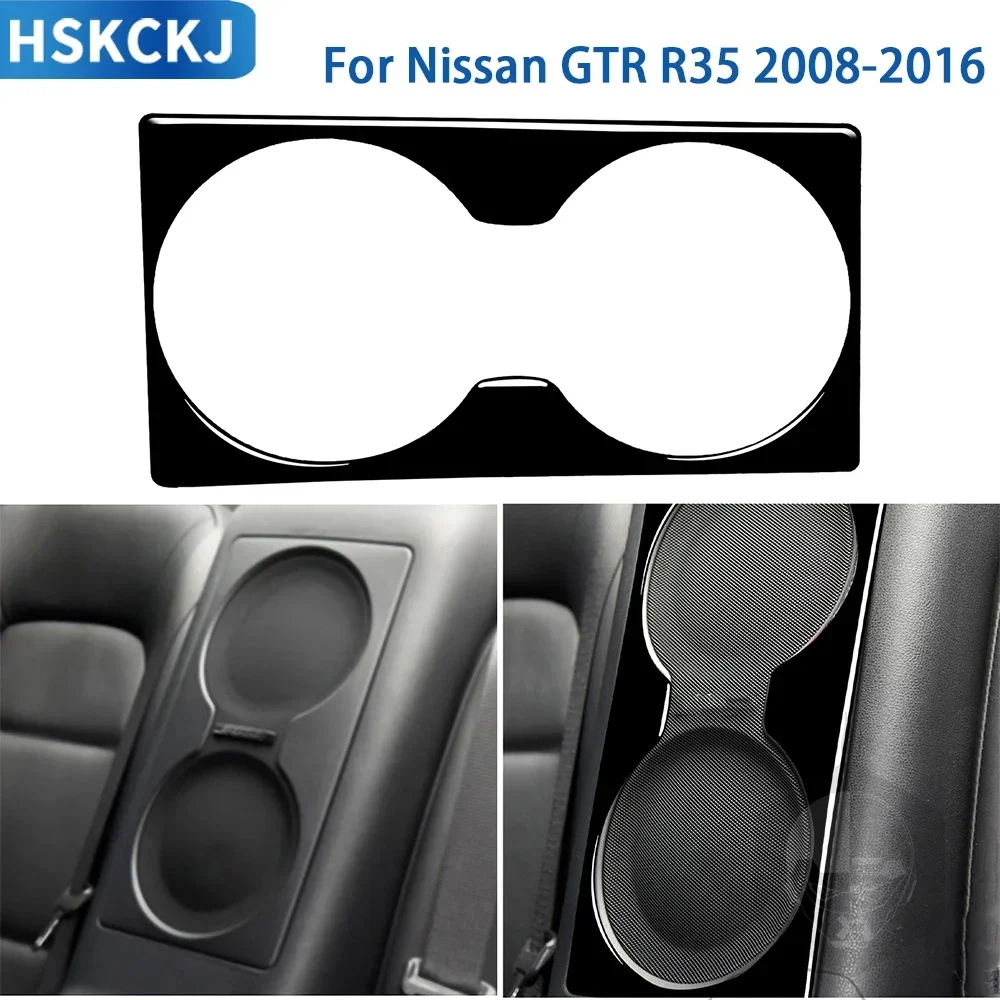 

For Nissan GTR R35 2008 2009 2010 2011-2016 Accessories Car Interior Rear Seat Horn Cover Trim Sticker Gloss Black Plastic