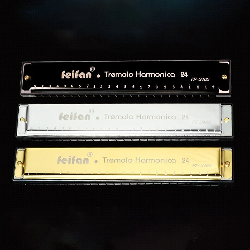 24 Holes Polyphonic Harmonica Beginners C Keys Harmonicas Adult Playing Strong Airtightness Harmonica Kids Practice Harmonicas