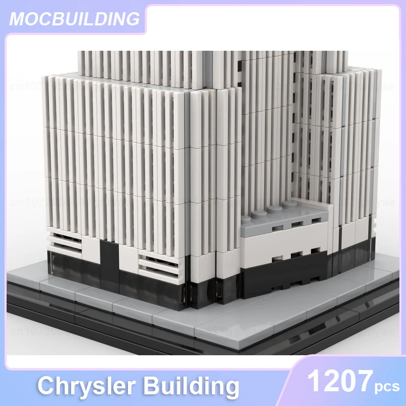 Chrysler Building 1:800 Scale Architecture Model MOC Blocks DIY Assemble Bricks Display Creative Display Xmas Toys Gifts 1207PCS