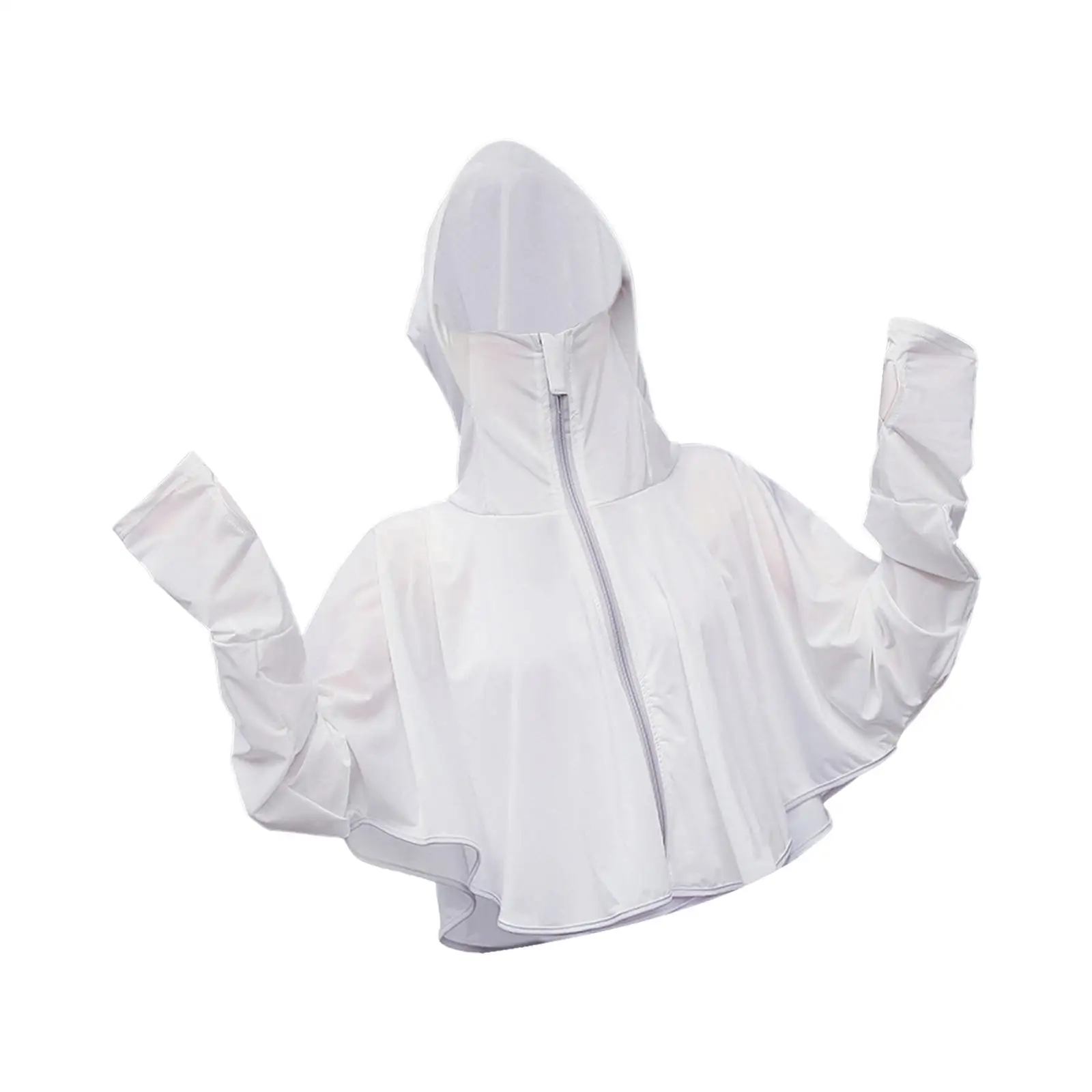

Woman Hoodie Full Zip Cooling Shirts Summer Sunscreen Clothes Soft and Cool Durable Smooth Zipper Closure Ice Polyester Fabric