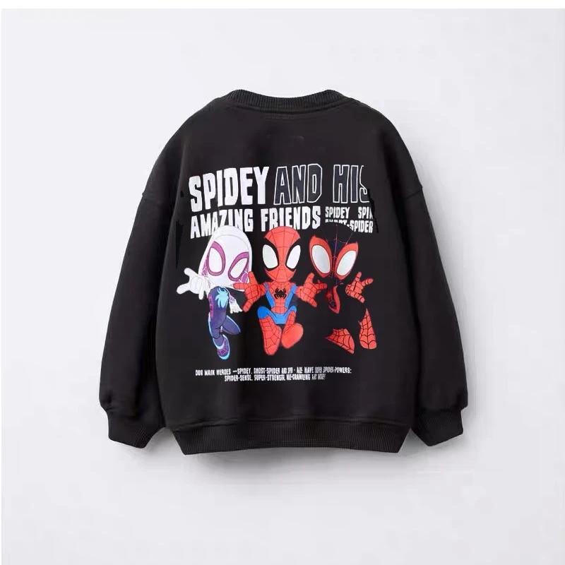 Sudaderas con estampado de Spider-man para niños, nueva sudadera con capucha de dibujos animados, Tops de manga larga con cuello redondo, ropa para niños, primavera y otoño, nuevo