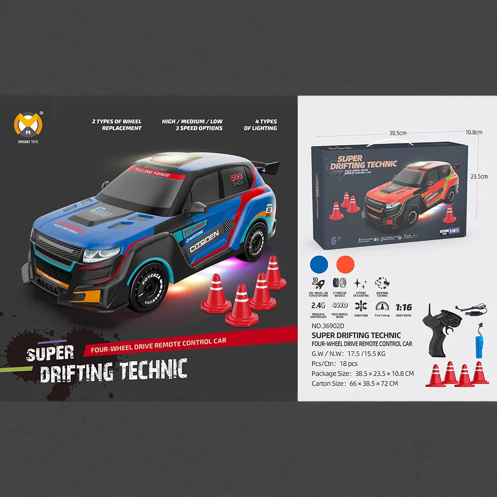 Hochgeschwindigkeits-RC-Auto im Maßstab 1:16, ferngesteuertes 2,4-g-4WD-Offroad-Drift-Racing-Simulationsmodell, Spielzeug, Geschenk für Kinder und Erwachsene