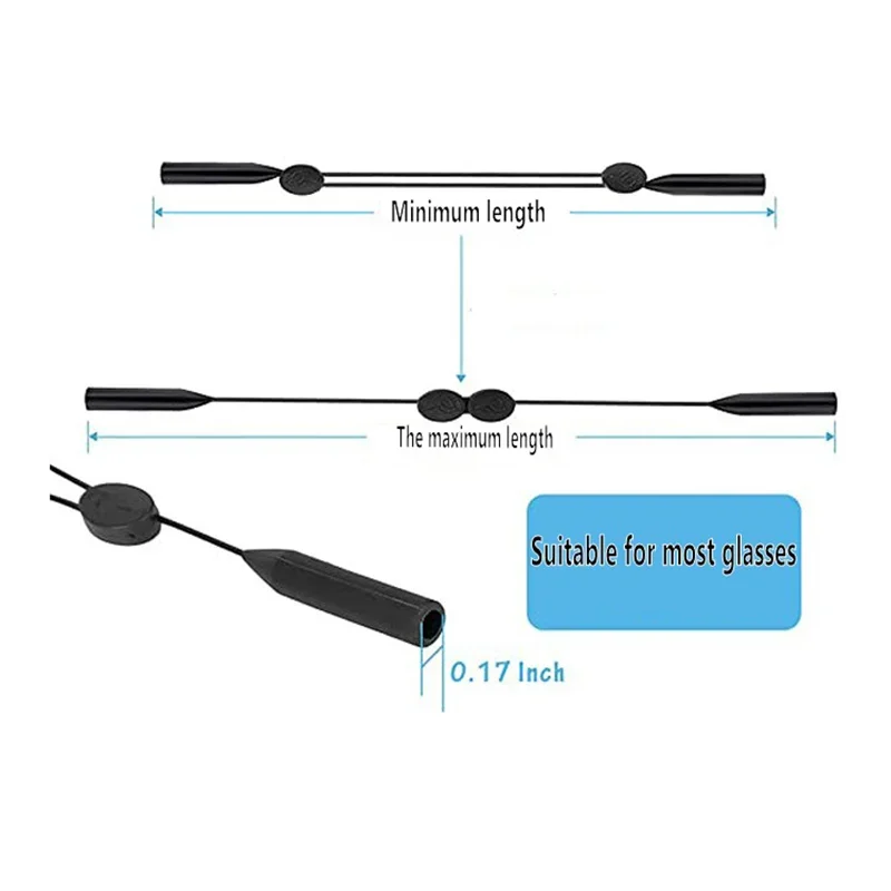 5pcs Adjustable Eyewear Retainer Sports Sunglasses Strap Safety Glasses Holder Kids Women Men Reading Glasses Accessories New