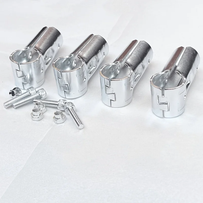 

4pcs T-Shape 25mm round Tube Connector Stainless Steel Fence Fixed Buckle with Bolt And Nut for Construction And Engineering