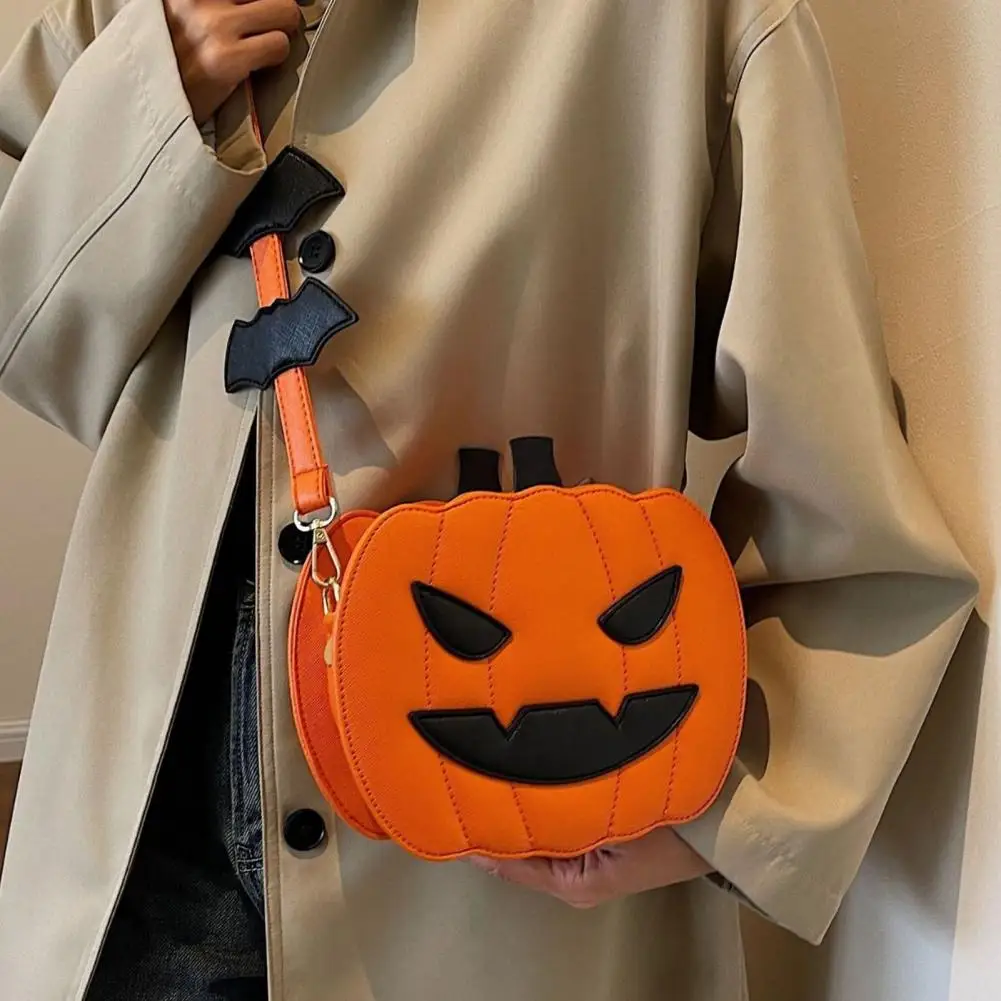 Cute Pumpkin Crossbody Bag, Halloween Trick or Treat Bag,Waterproof Pumpkin Purse for Women Kids Decorative Pumpkin Satchel