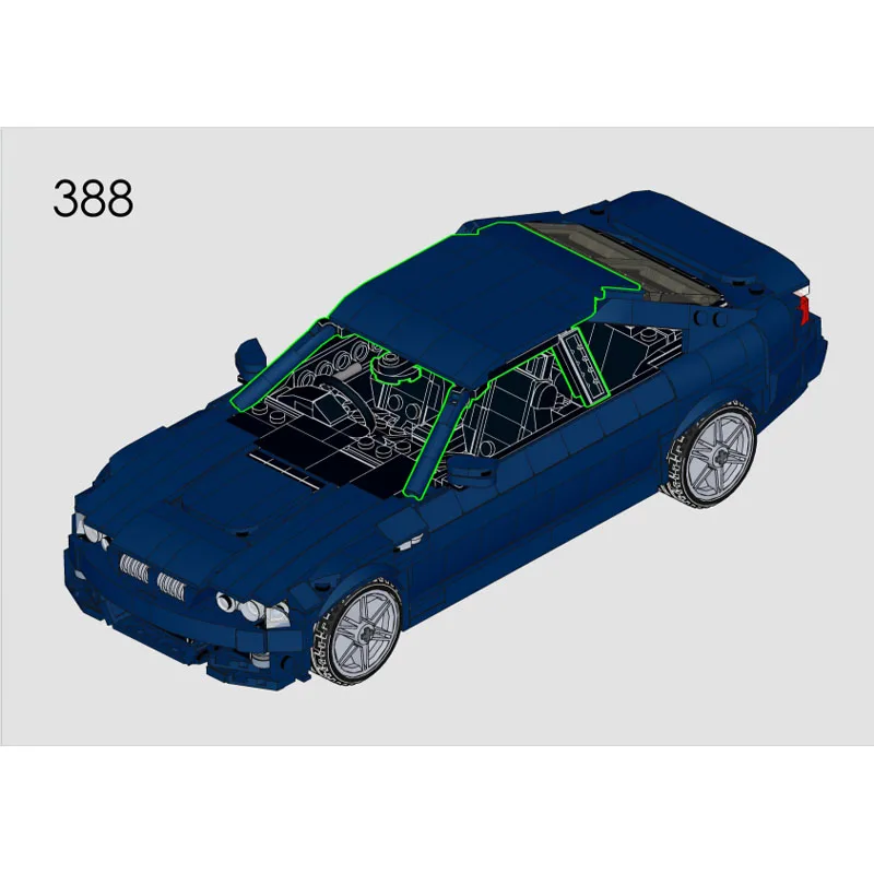 

MOC-184006 Новый классический E46 M3 Модель городского спортивного автомобиля с гоночным строительным блоком, 1071 шт., игрушка в подарок на день рождения для мальчиков и детей
