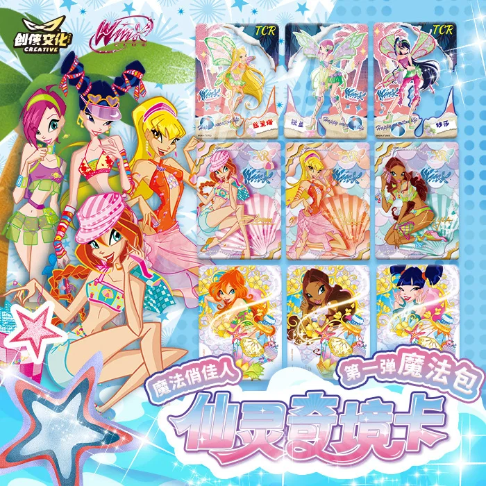 

Подлинная коллекционная карта Winx Club Legend Series Wonderland Card Magic Bag Fairy Bloom Stella Flora, аниме-карты, детские игрушки, подарки