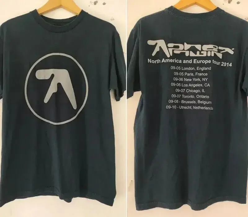 Aphex Twin 90s Tour 2014 2 Side Black Short Sleeve Unisex T Shirt