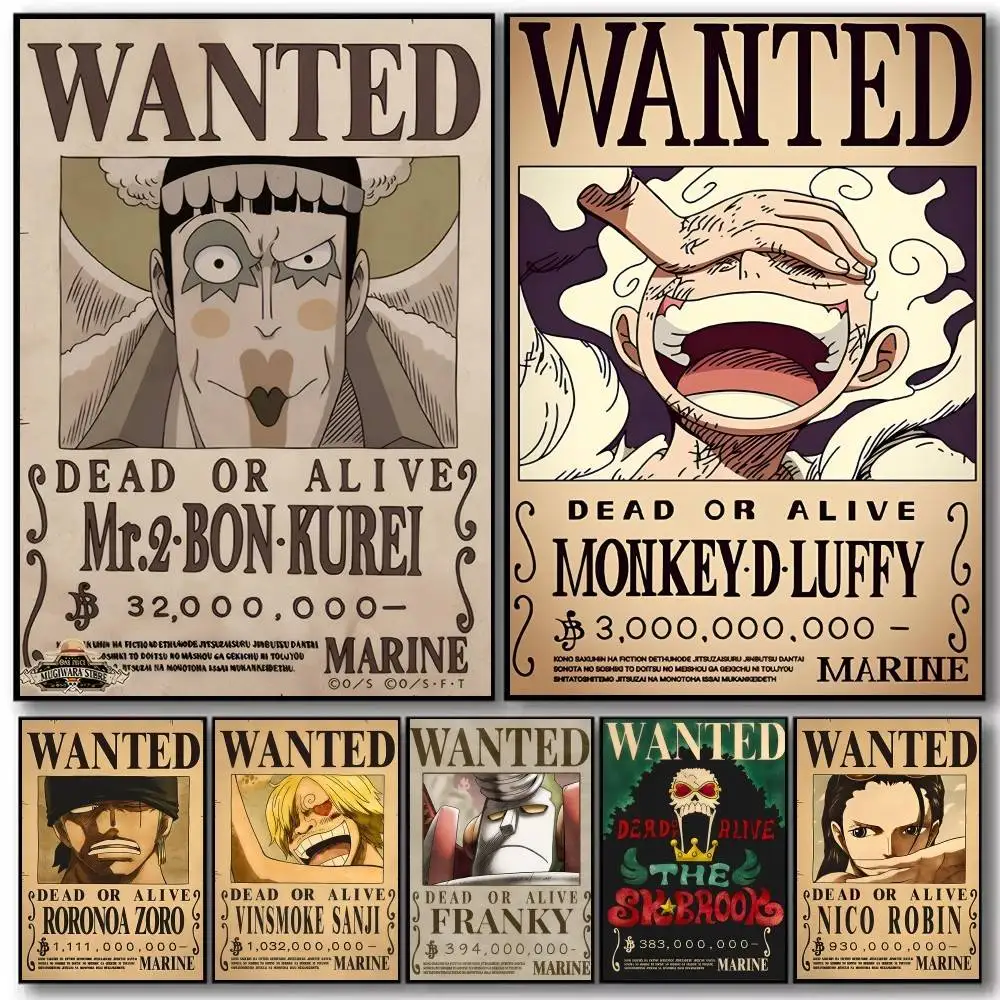 Anime One Piece Poster Art With Prints Home Bedroom Living Room Decoration Gift
