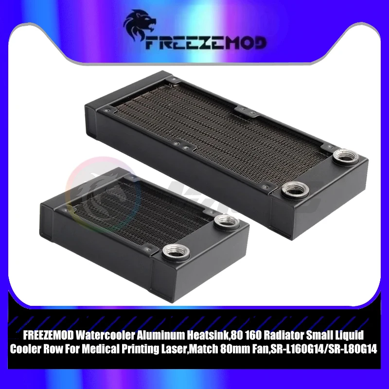 

FREEZEMOD Watercooler Aluminum Heatsink,80 160 Radiator Small Liquid Cooler Row For Medical Printing Laser,Match 80mm Fan