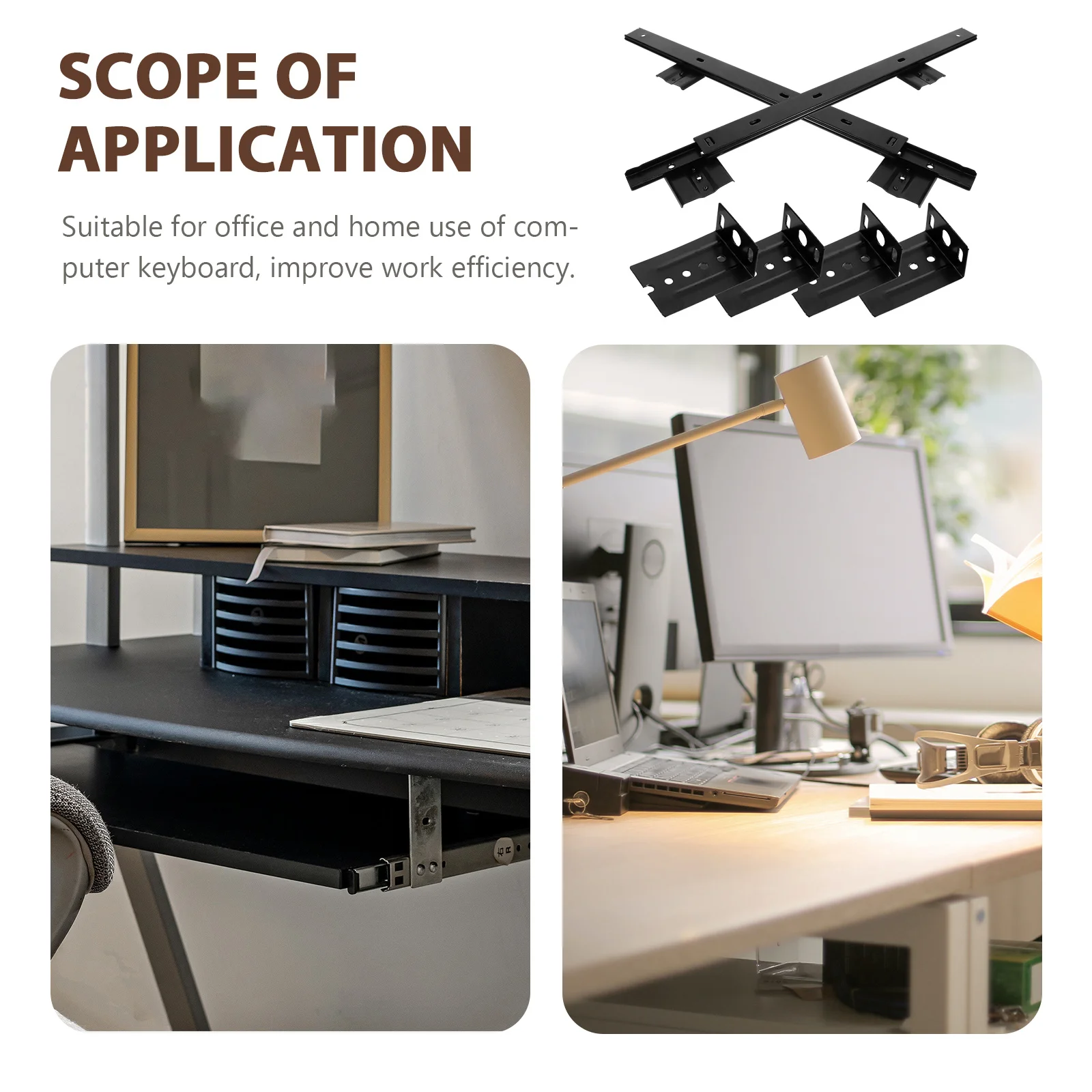 

1Set Keyboard Slide Steel Replacement Track Rail Side Mount Keyboard Tray Slides Heavy Duty Track Rails Slide Slides