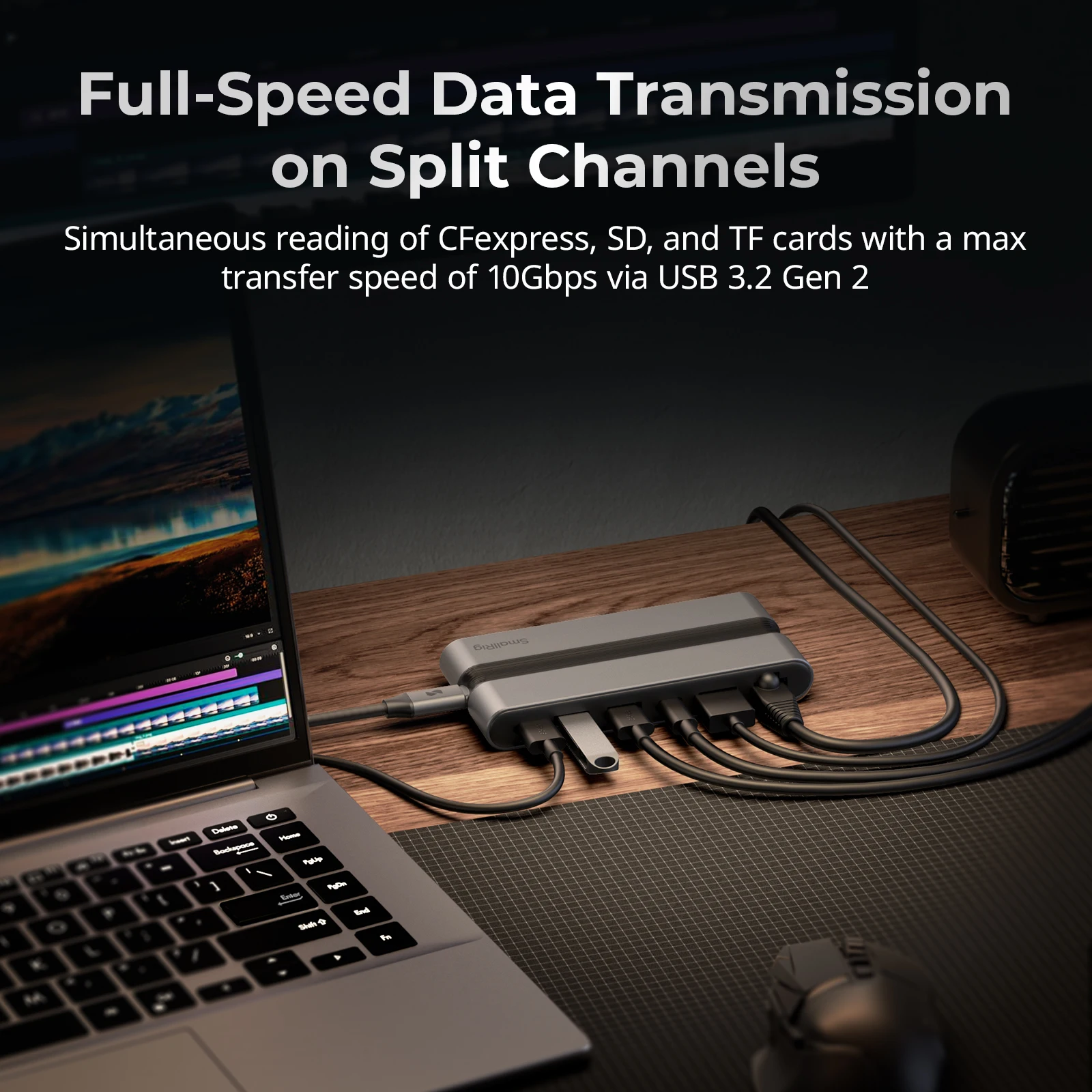 Estación de acoplamiento SmallRig CFexpress para creadores (A/B) compatible con tarjetas de memoria estándar SD/SDHC/SDXC, Micro SD/Micro SDXC/Micro SDHC