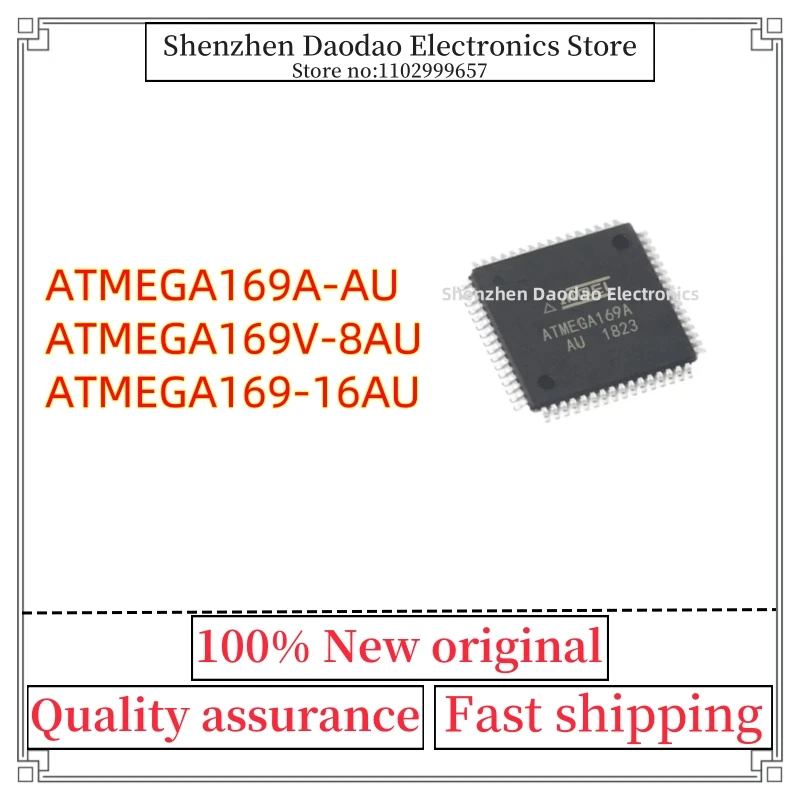 

ATMEGA169A-AU ATMEGA169V-8AU ATMEGA169-16AU 8U 16U TQFP-64 Microcontroller chip IC new original