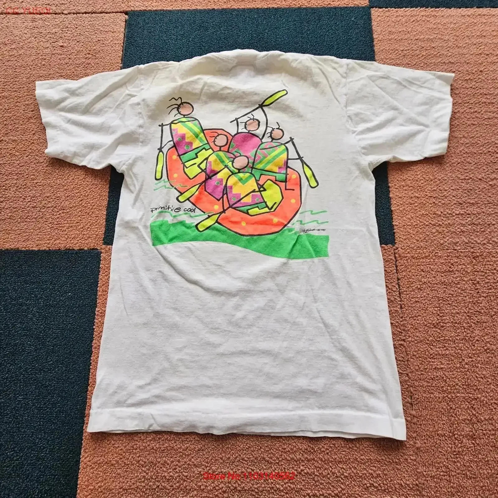 Stains Tag A Long Colorado River 1991 Adult T Shirt Medium White X2a vintage Washed Casual designer clothes fashion graphic